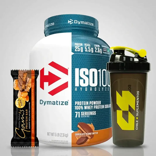ISO 100 Dymatize 5 LB 71 Porciones · Barrita Dubai + Shaker Regalo